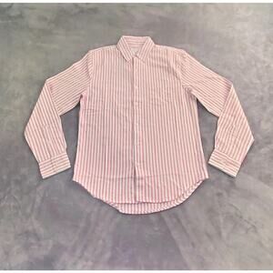 Free Assembly Men's Sz S Cotton Poplin Shirt With Long Sleeves Pink White C22-22